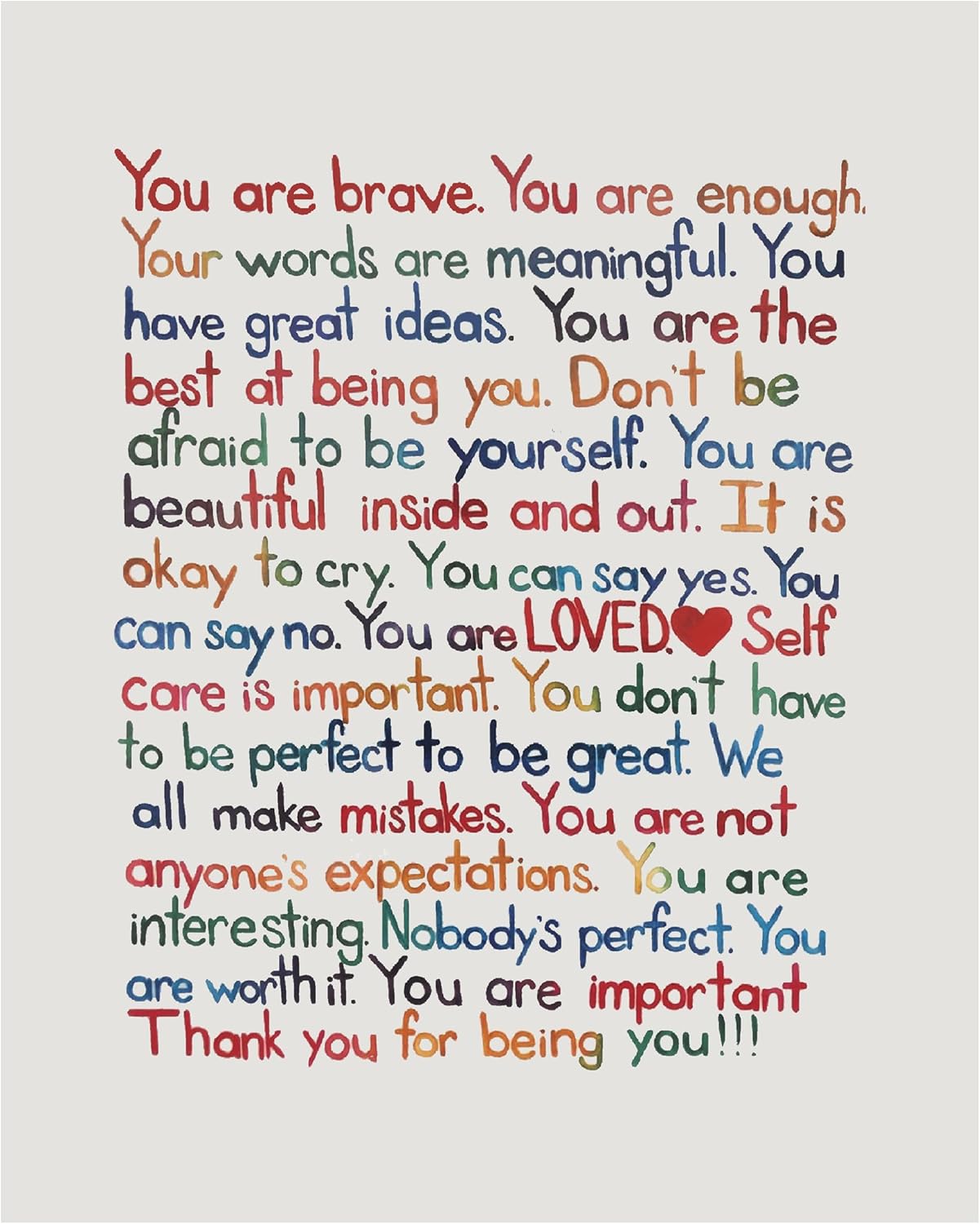 AMERICAN LUXURY GIFTS You Are Brave Inspirational Poster – Motivational Wall Art Print 8×10 Unframed for Home, Office, Bedroom & Classroom – Positive Affirmation Gift for Boys & Girls (USA Original).
