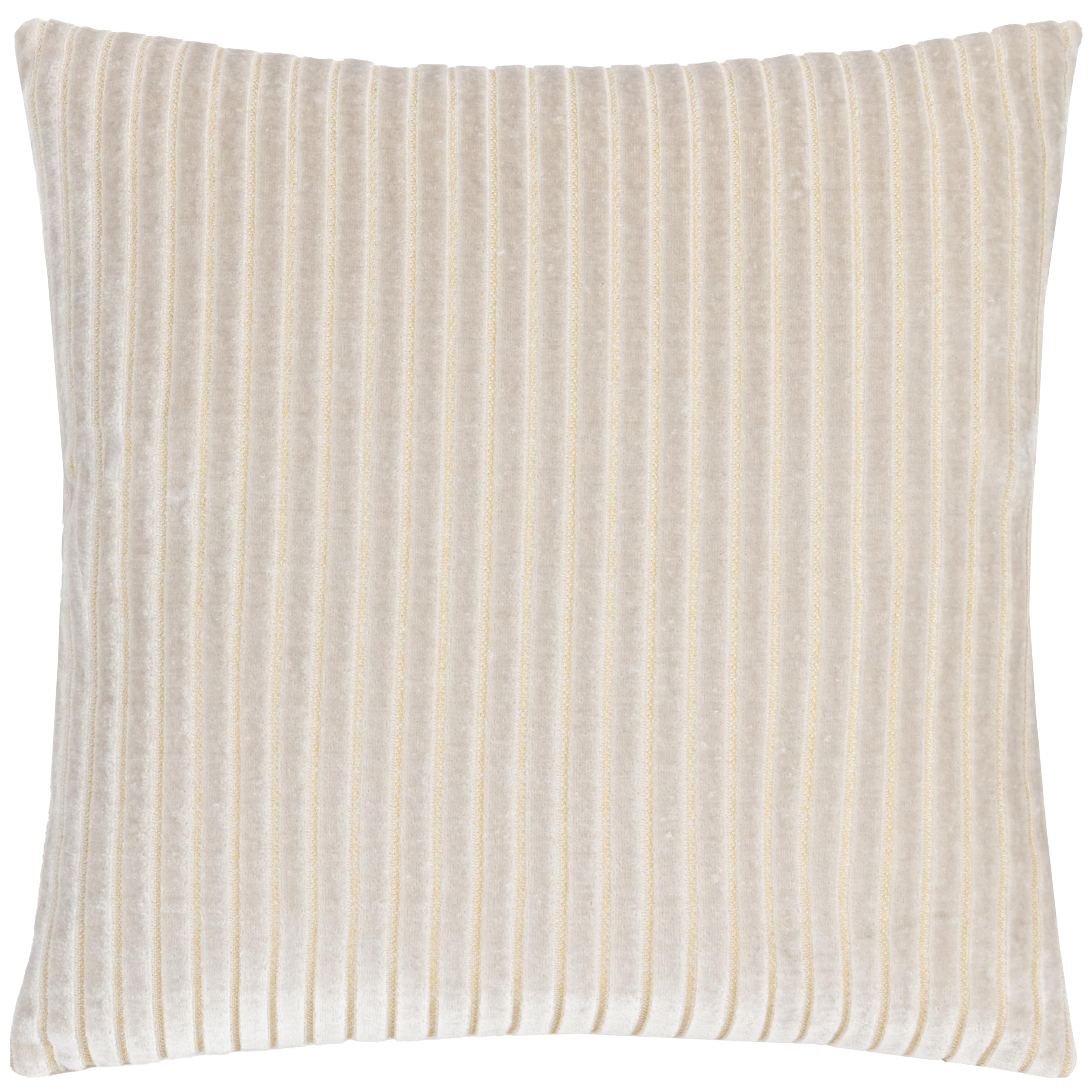 Paoletti Savoy Stripe Cushion Cover – Reversible Soft Textured Velvet Decorative Cushion for Sofas Beds and Armchairs (Oyster - 50x50cm)