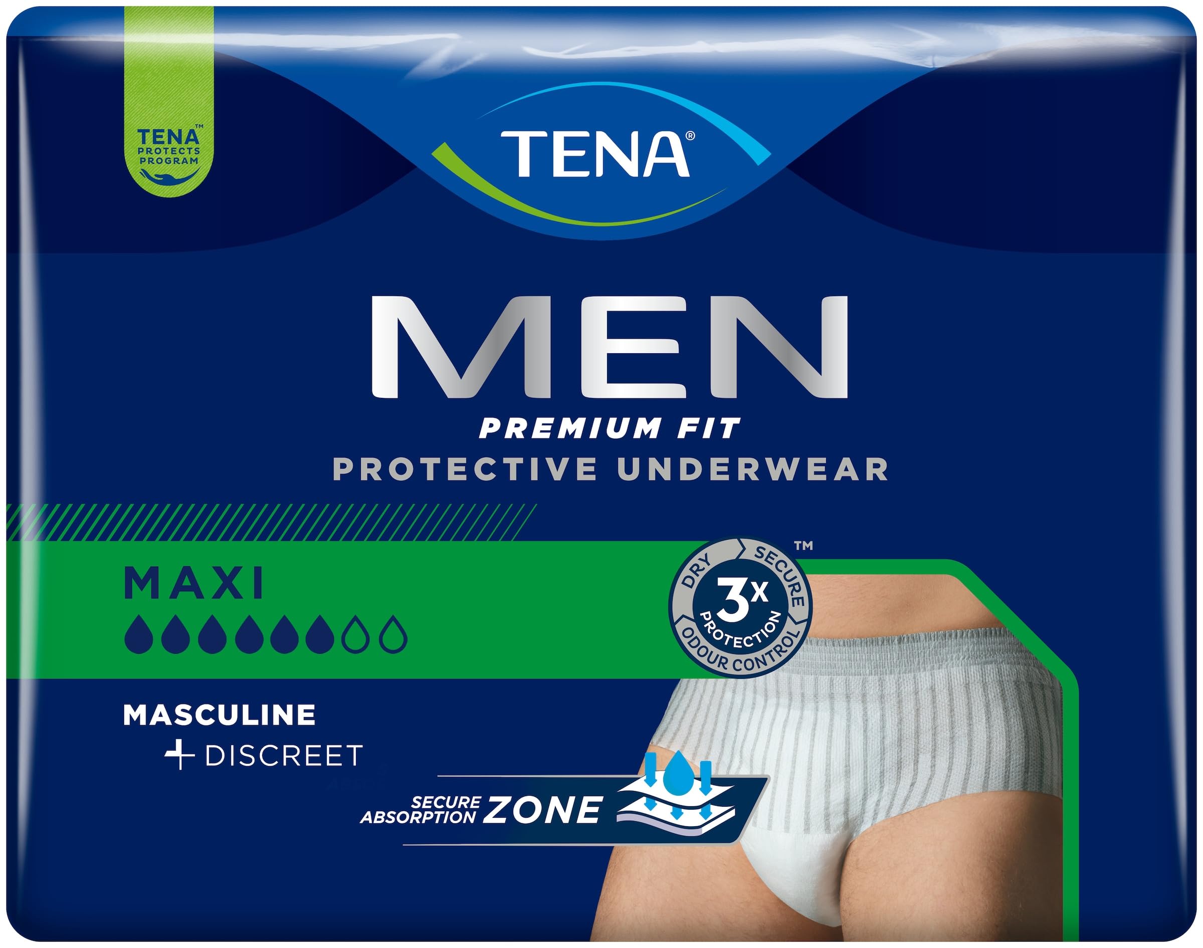 Tena Men Premium Fit Protective Underwear Level 4 - L/XL (12 Packs of 8)