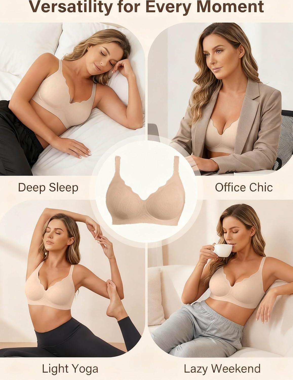 Avidlove Women's Wireless Bras Seamless Bra Full Coverage Lace Bra S-3XL - Image 7