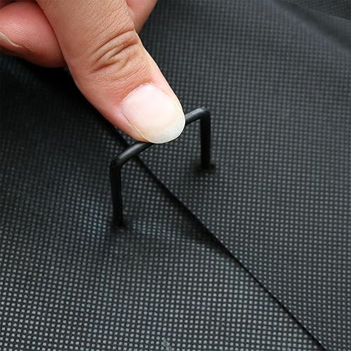 Miniatura 6 de Sunnydaze Paquete de 100 grapas galvanizadas para jardín  estacas de tela y valla de césped  12 pulgadas  para jardinería al aire libre, patio y