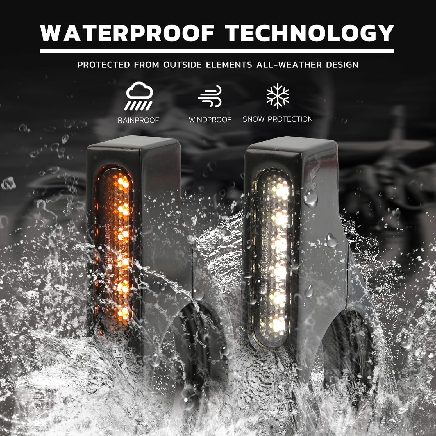 Rich Choices Motorcycle LED Turn Signal Light Indicators 40mm Front Fork Clamp Amber Lamp 12V Compatible with Honda Yamaha Harley Cruiser Bobber Chopper