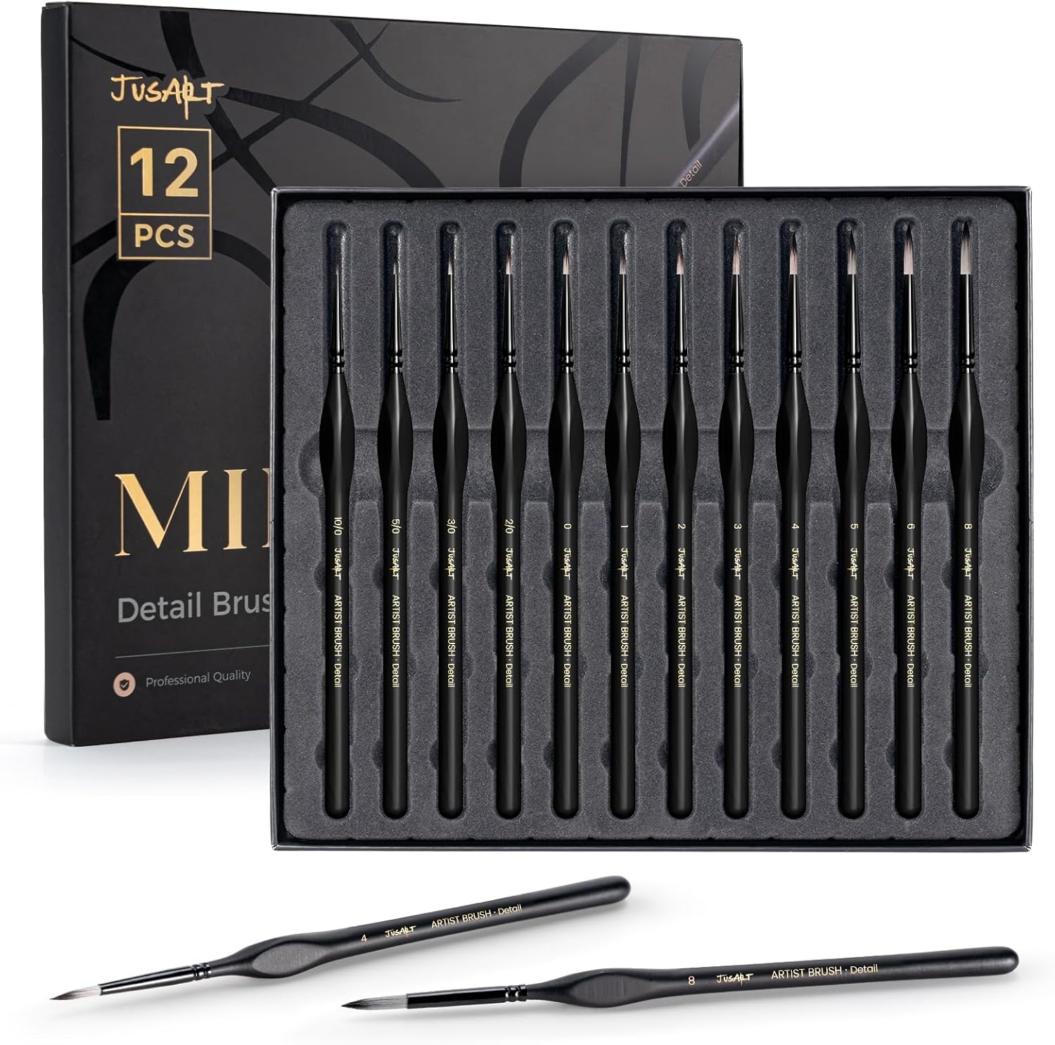 JRT Detail Paint Brushes Set, Fine Tip Model Miniature Paint Brushes
