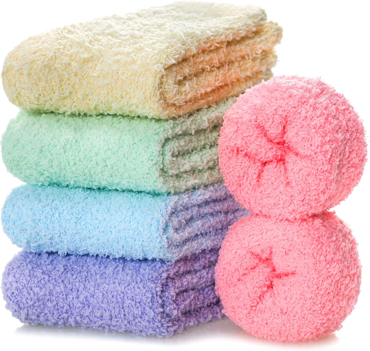 MQELONG Womens Super Soft Fuzzy Cozy Home Sleeping Socks Microfiber Winter Warm Slipper Socks - Image 3