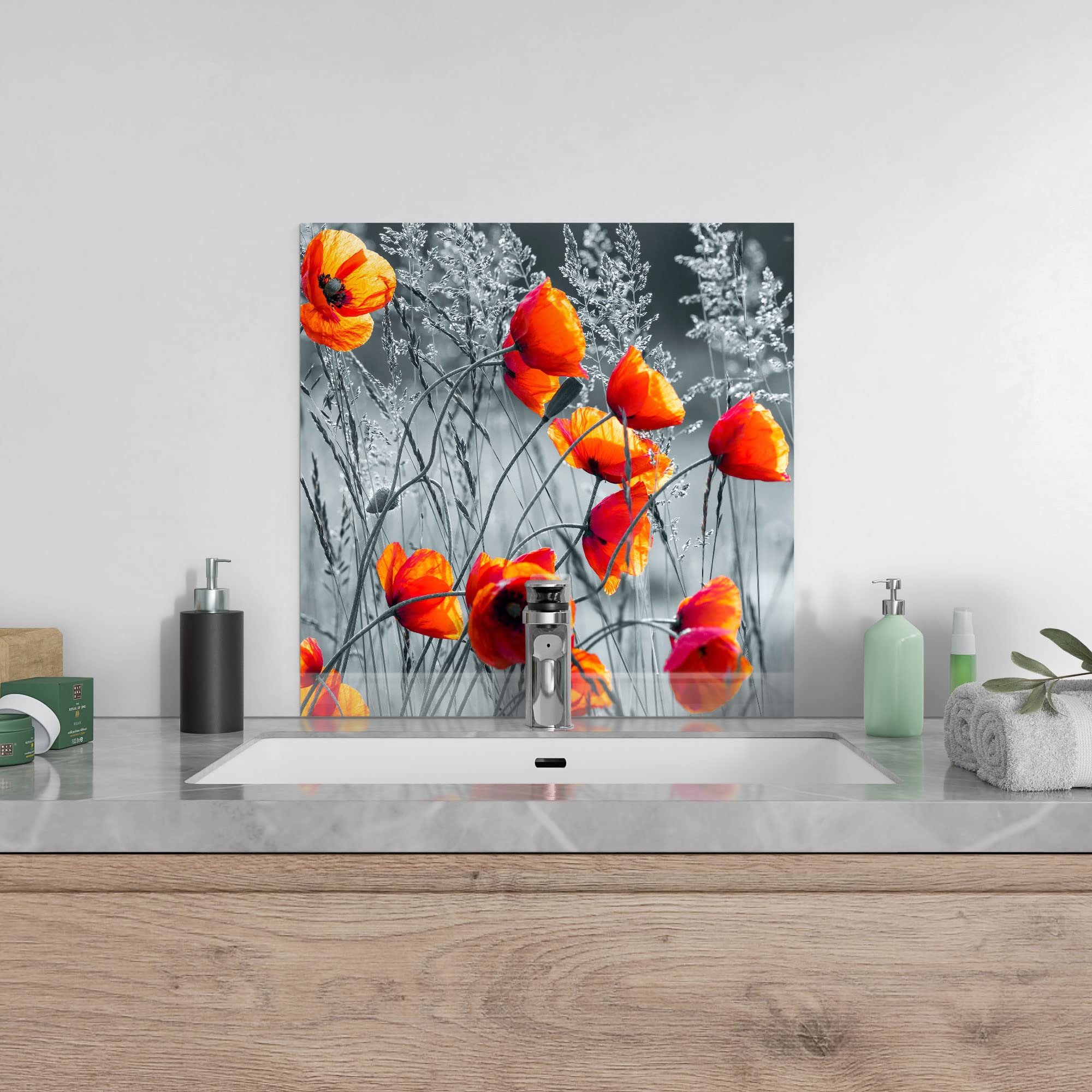 DEQORI Paraspruzzi In Vetro Per Cucina 60x60 Cm - Motivo Pappagallo Nuvola Colorata - Pannello Posteriore Per Fornello O Bagno