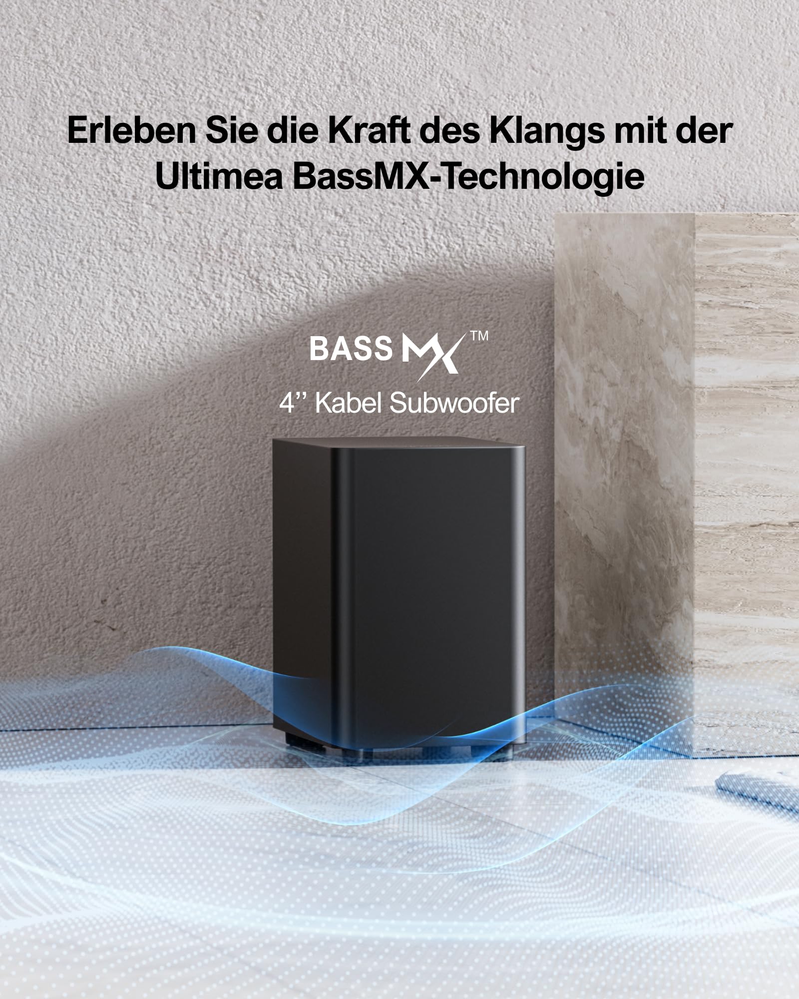 ULTIMEA 5.1ch Soundbar mit Dolby Atmos, 3D Surround Sound System für TV, App Control, Home Theater Sound System, TV Soundbar mit Subwoofer, 2 Surround Lautsprecher, HDMI eARC/Opt/AUX/BT, Aura A50 Pro