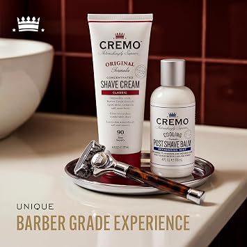 CREMO Barber-Grade Razor for Men - Fights Razor Burn - With Extra Refill | Fights nicks and irritation with a precise, effortless glide; Weighted tortoise shell handle for a comfortable, close shave