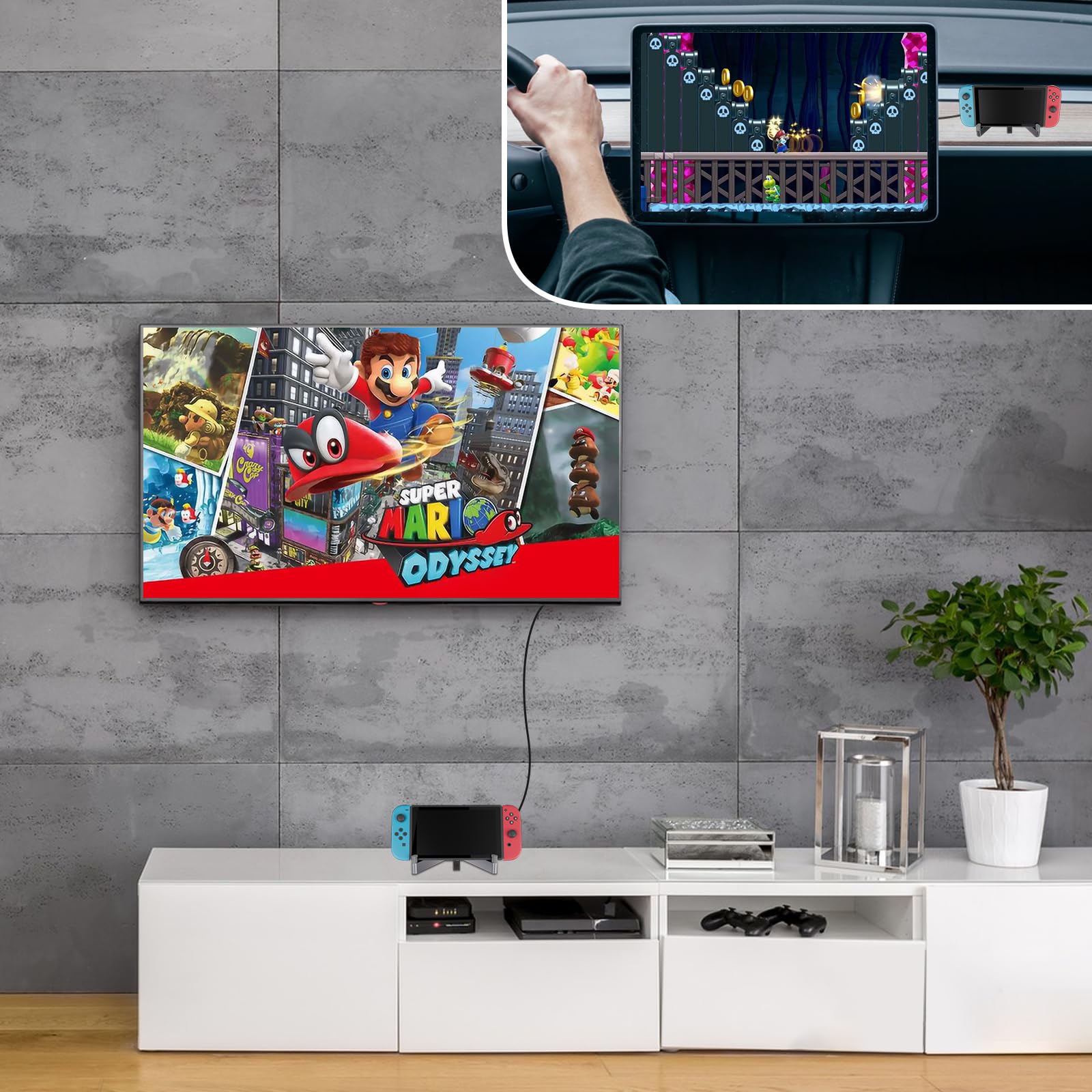 Switch Docking Station for Nintendo Switch/Switch OLED [Aleación de Aluminio], Electight Portátil Plegable en V Switch TV Docking Station, con Puerto 4K/1080P HDMI USB 3.0 y Type-C