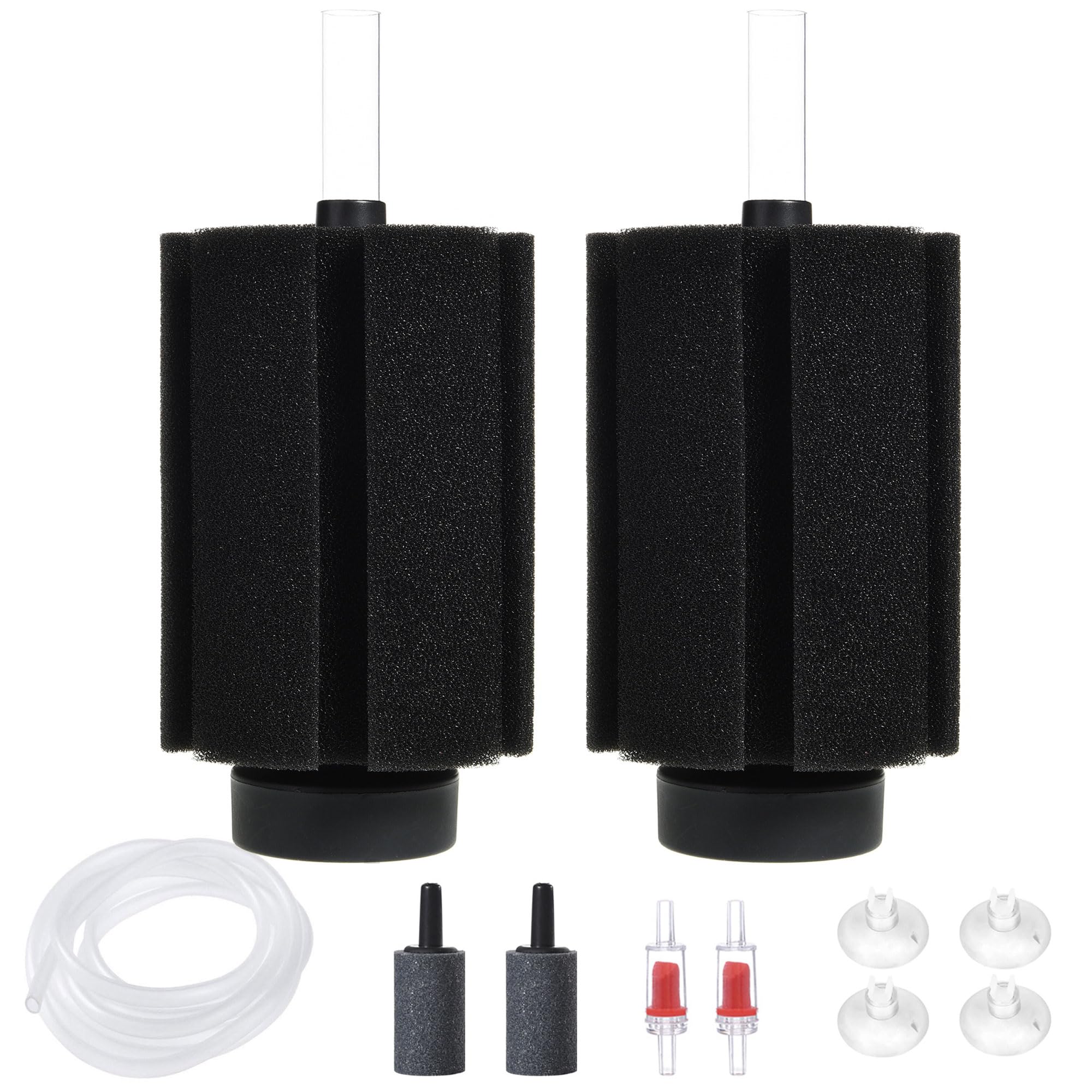 ALEGI Aquarium Bio Sponge Filter with Ceramic Media for Clear and Quiet Aquariums for Betta Fry Shrimp Tiny Fish Tank (75+ Gallon 2 Pack)