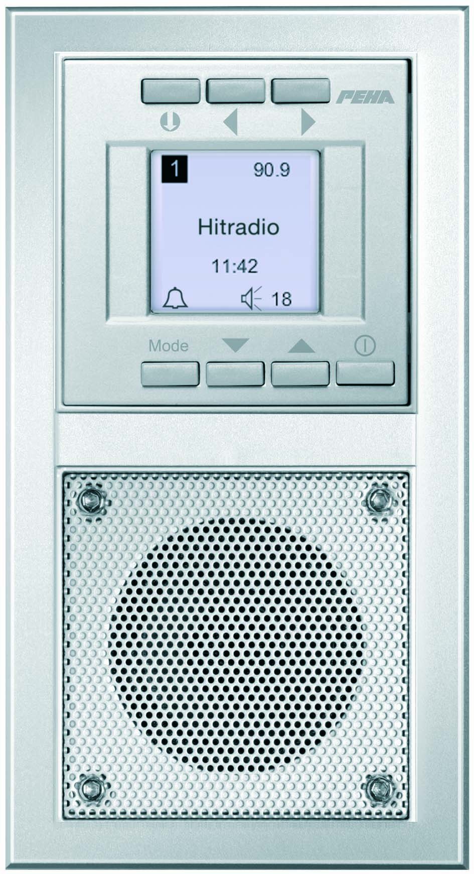 Honeywell - Radio encastrée - Design Aura, aluminium, D 20.485.02 RADIO