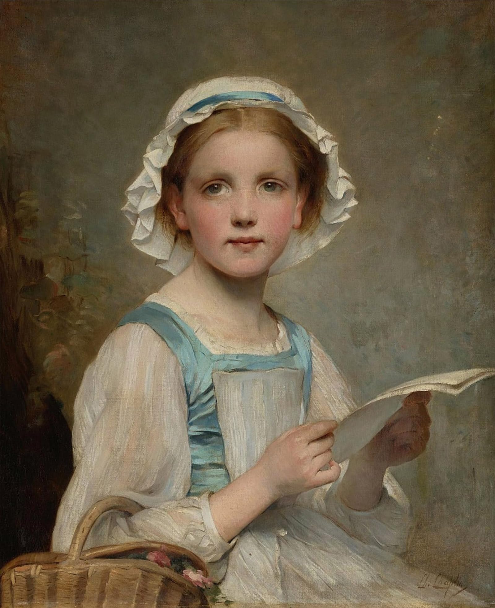 ARTXLXXBN Famous Painting Canvas Artwork Graffiti Print the Letter by Charles Joshua Chaplin Portrait Canvas Image for Home Decor 60x90cm