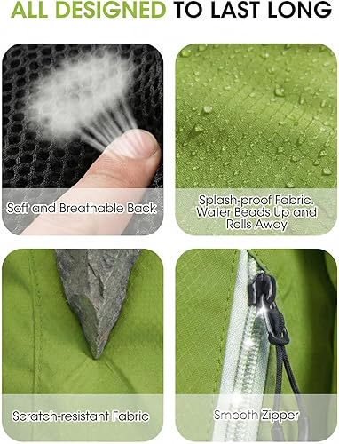 Miniatura 8 de Mochila de senderismo pequeña con soporte frontal para teléfono, mochila plegable con correa de pecho y cintura, Amarillo paja, Pequeño, Mochilas