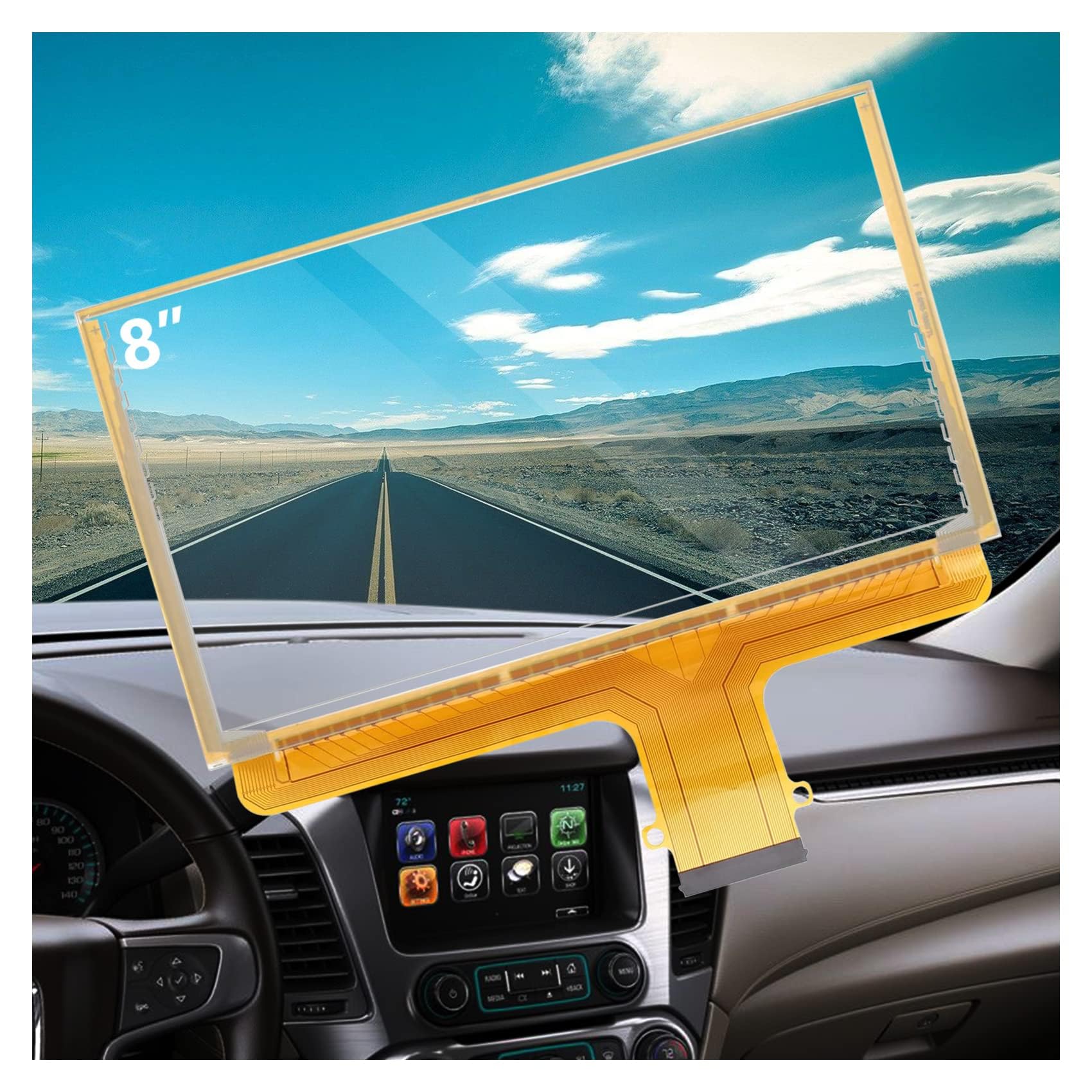 NALACAL Fit GMC 8" Touch Screen - Digitizer Navigation Radio Replacement New OEM for 2015-2018 Chevrolet Silverado Suburban Tahoe & GMC Yukon Sierra Replace DJ080PA-01A