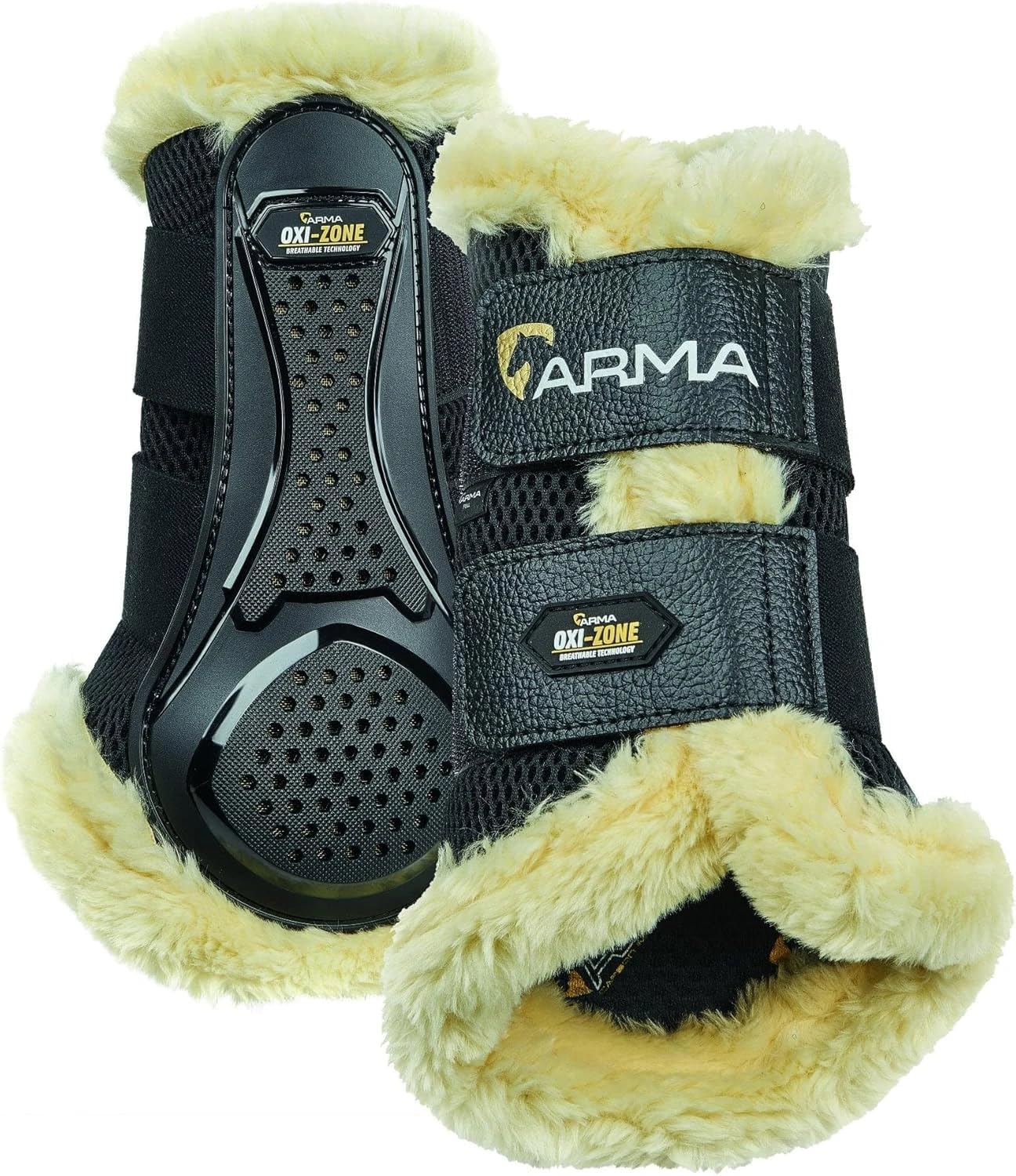Shires ARMA OXI-ZONE Supafleece Brushing Boots - Black Full