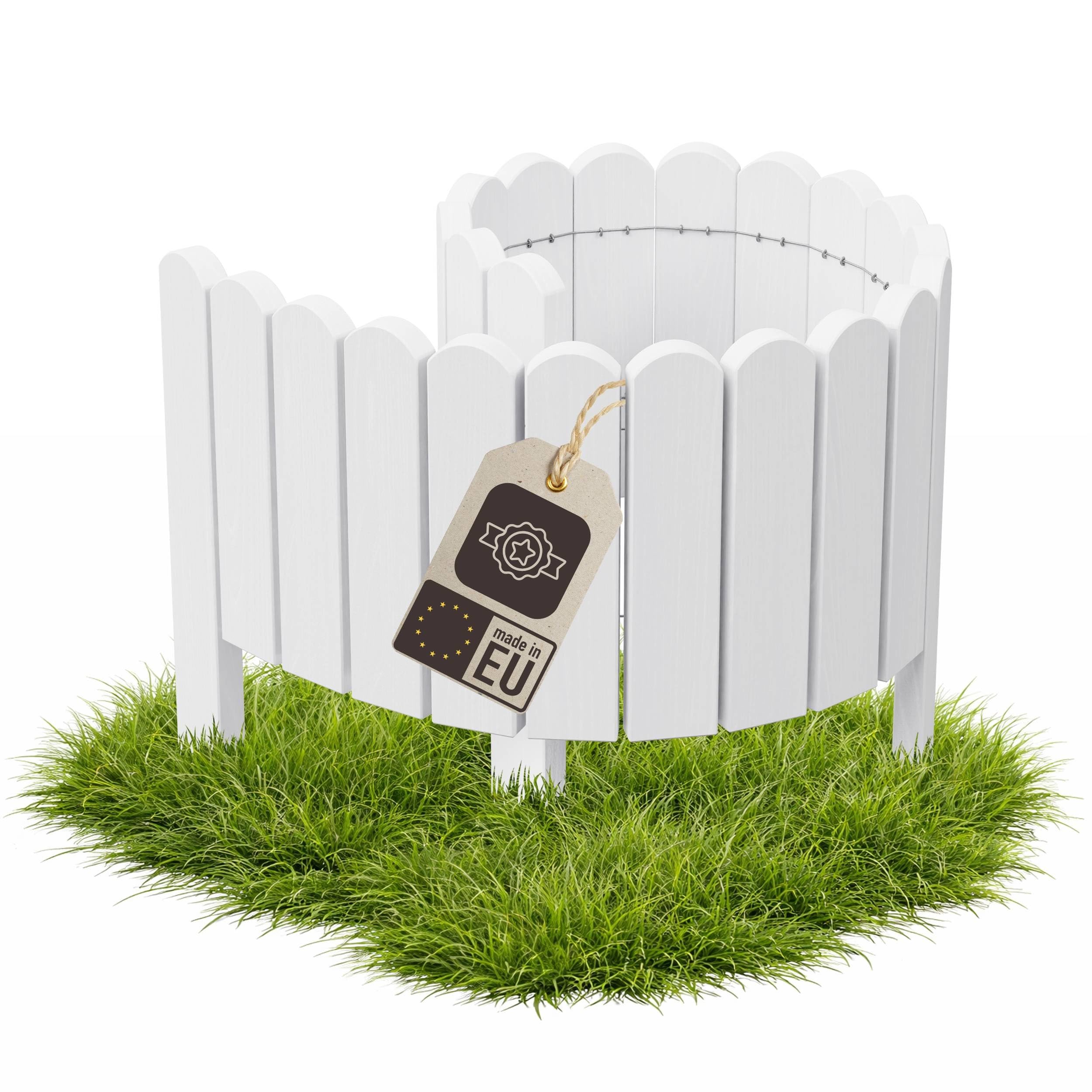 be4nature Flexible Wooden Garden Border 20 x 100 cm Alpine White pressure treated roll border lawn edging decorative garden fence palisade bed edging — image 1
