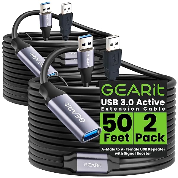 GearIT USB 3.0 Active Extension Cable 50ft 2 Pack - Dettaglio