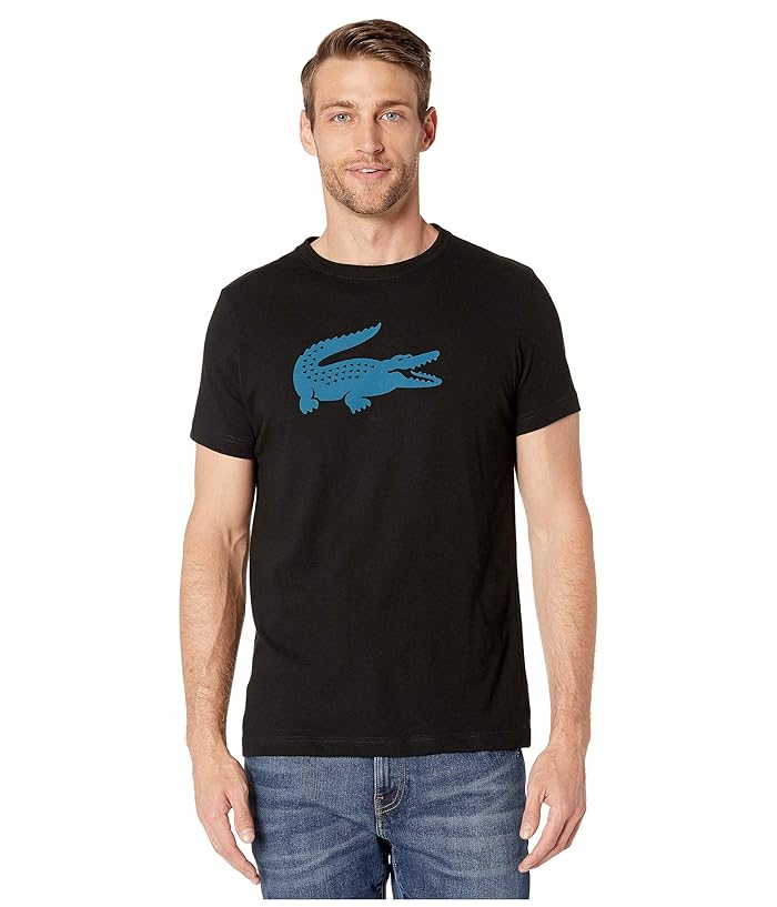 Lacoste  Sport Oversize Croc Tech Jersey Tennis T-Shirt (Black/Illumination) Mens Short Sleeve Pullover