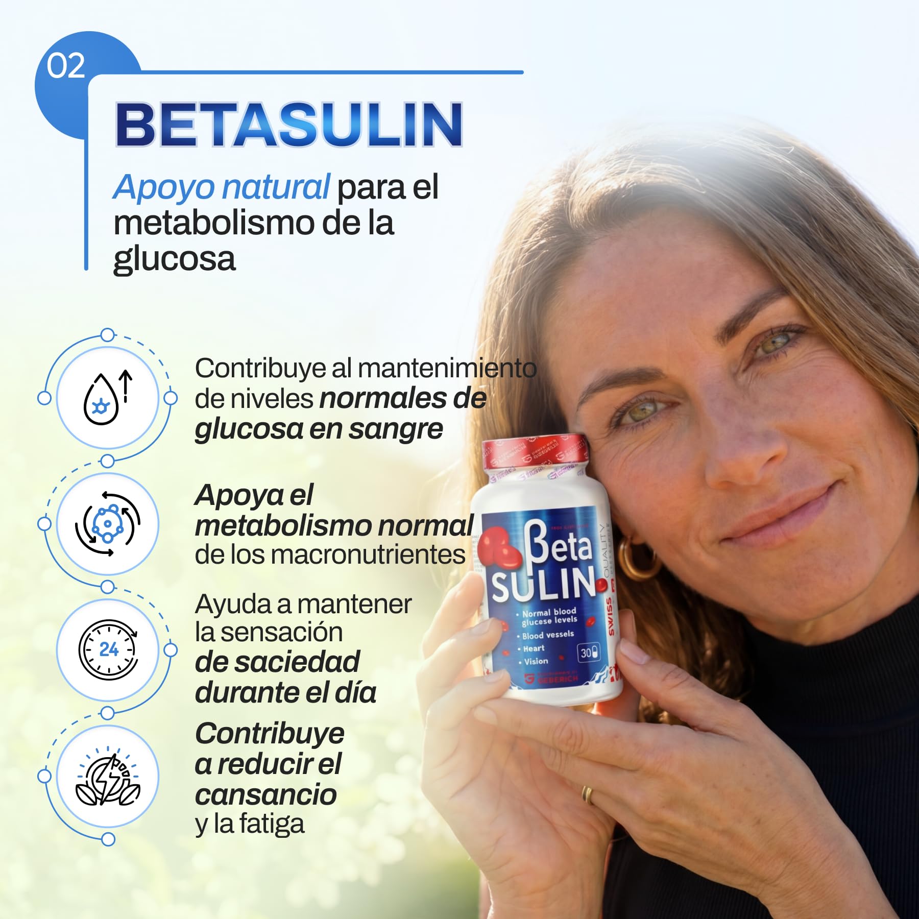 Cápsulas Betasulin | Extracto de Canela 300 mg, Café Verde 270 mg | El Cromo contribuye al mantenimiento de niveles normales de glucosa en sangre | 30 cápsulas