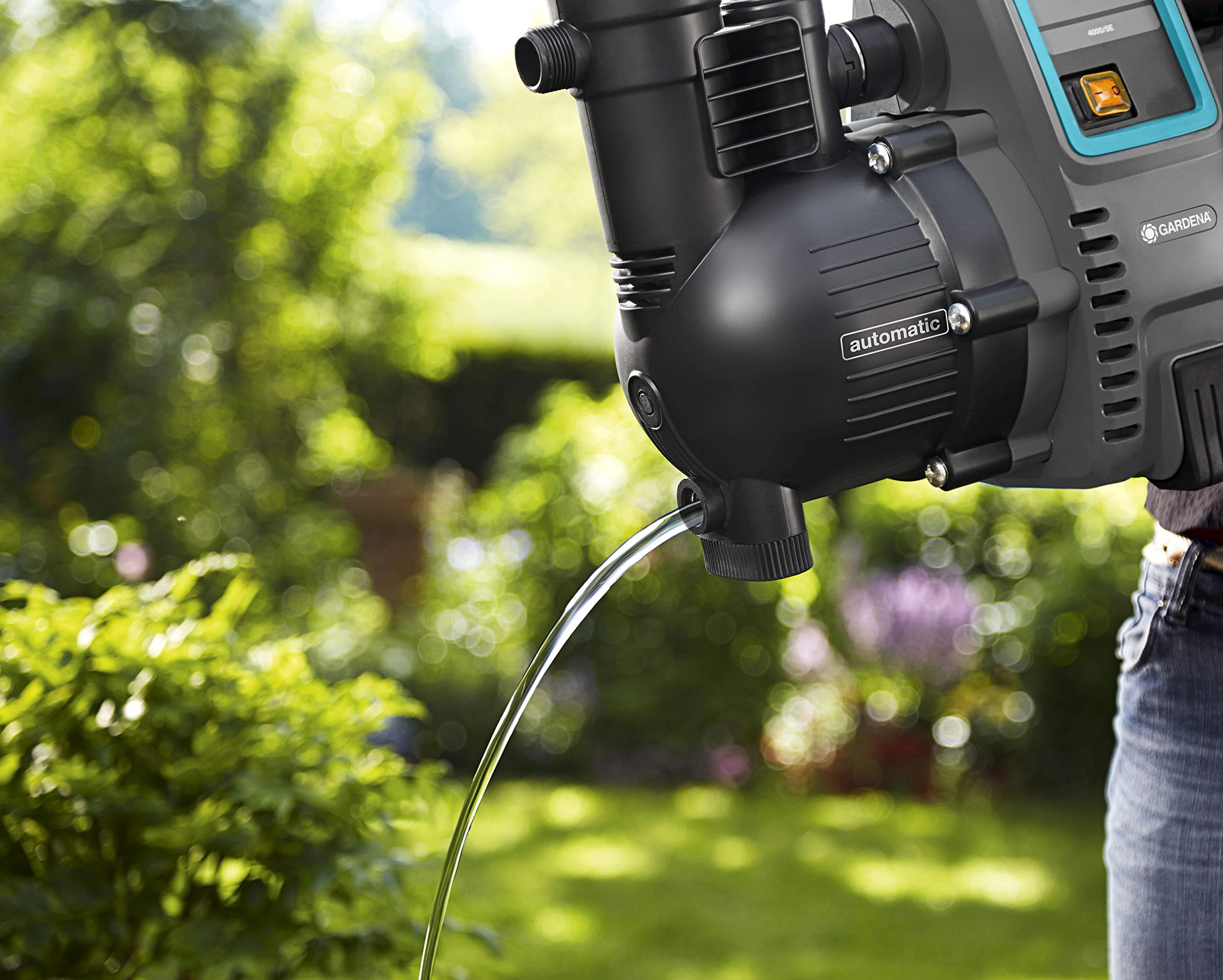 Gardena Hauswasserautomat 4000/5E: Energiesparende Hauswasser- und Bewässerungspumpe mit innovativer Technik, einfache Bedienung, Fördermenge 4000 l/h, geräuscharmer Betrieb (1758-20)