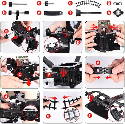 Miniatura 4 de Neragron Juego de tren de árbol de Navidad, juguetes de tren eléctrico con luz y sonidos, regalos de tren de juguete de Navidad para niños (en el