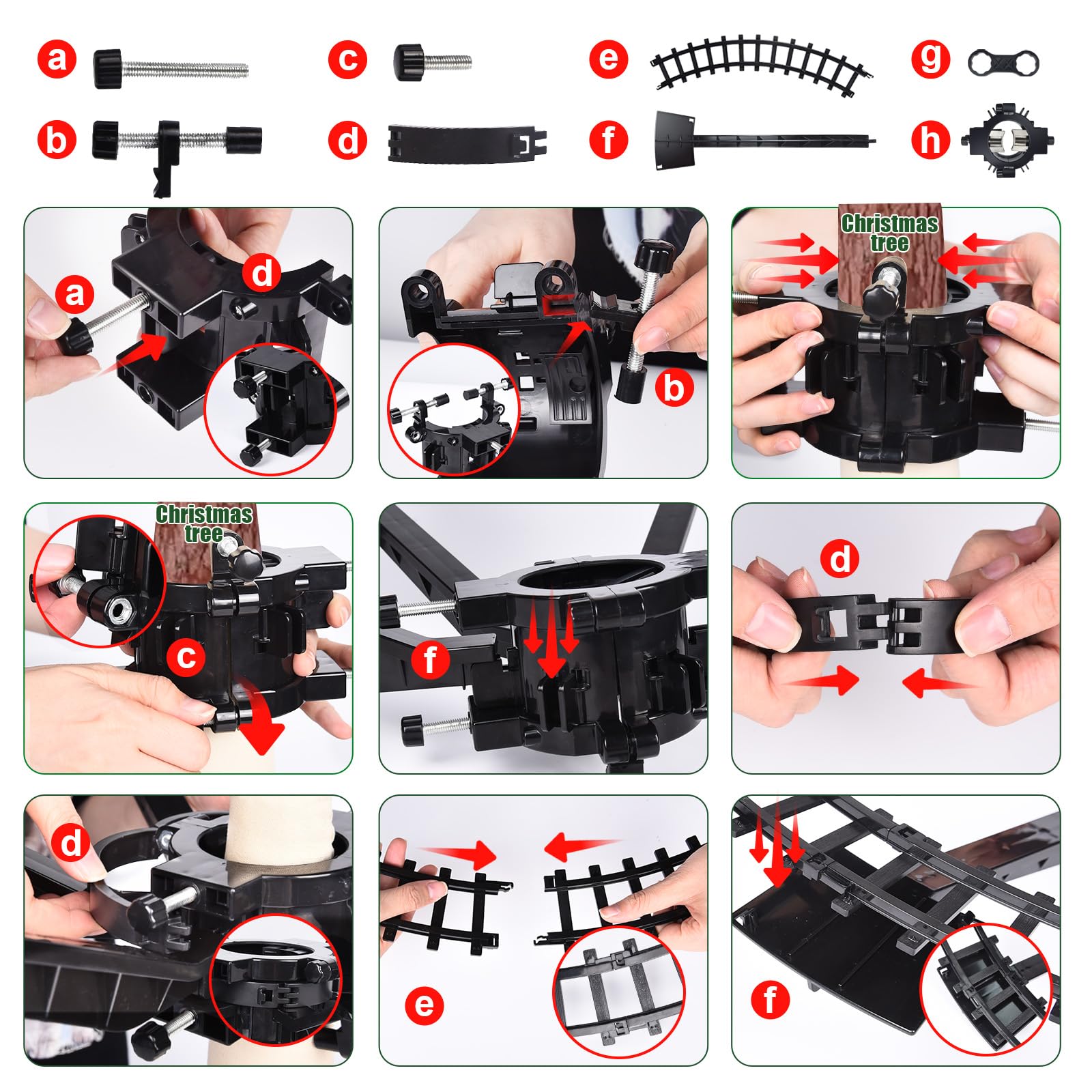 Herenear Trenino Natalizio Elettrico per Bambini, Trenino Classico Natalizio con Supporto Installazione, Treno Elettrico Giocattolo Sull'albero di Natale per Bambini 5 6 7 8 9 Ann (Tra gli alberi)
