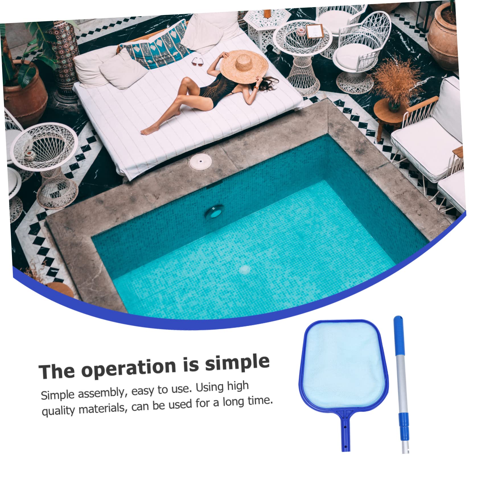 INOOMP 2ensembles Épuisette De Nettoyage pour Piscine avec Aluminium Outil Pratique pour Ramasser Et Débris Aquatiques
