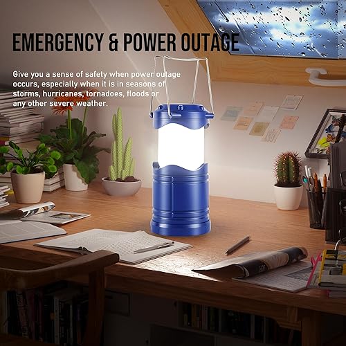 Miniatura 87 de Lichamp Paquete de 4 linternas de campamento COB, linterna portátil de alto lumen para acampar al aire libre, kit de equipo de supervivencia