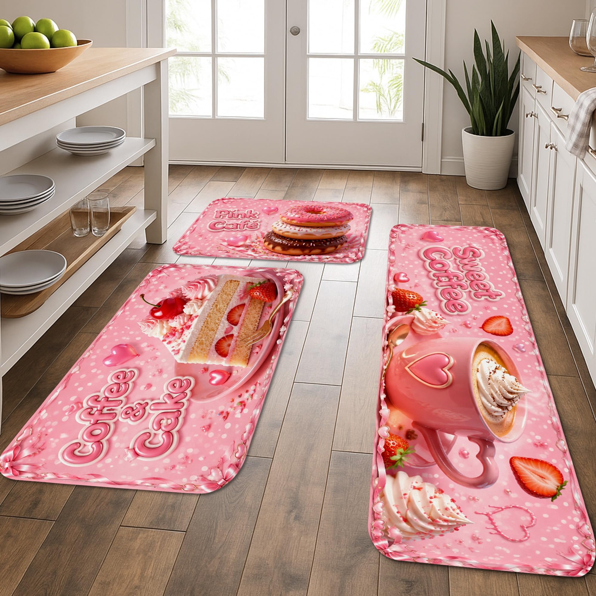 Tapis de cuisine motif gâteau café par 3 idéal devant l évier ou la buanderie