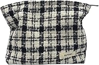 Vista 29 de Bolsa de maquillaje para mujeres, bolsa de cosméticos de pana con diseño estético, bolsa de mano para damas, estuche para lápices para niñas, lindo