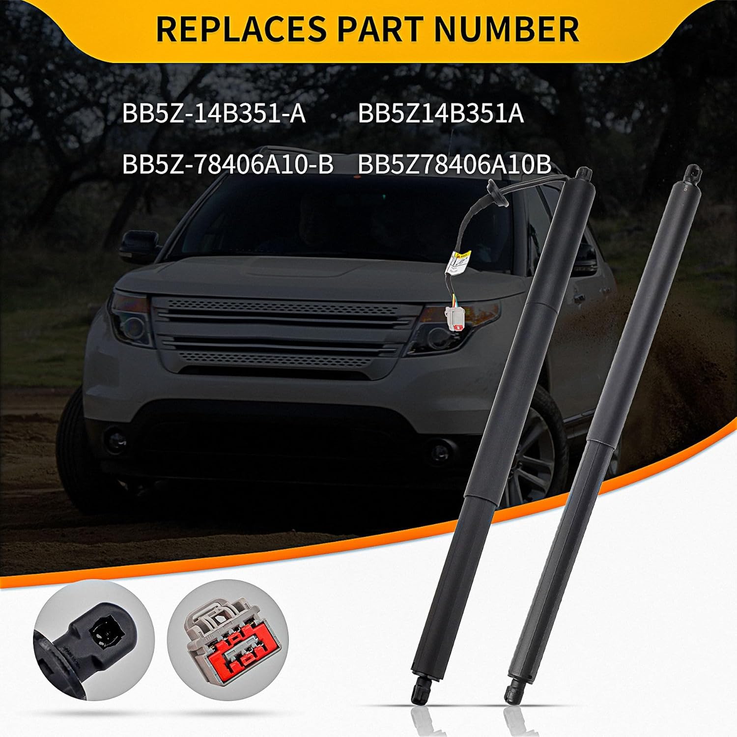 1 Pair BB5Z14B351A + BB5Z78406A10B Power Liftgate Actuator Motor Left Driver for 2011-2015 Ford Explorer 2.0L I4/3.5L V6 Replace BB5Z-14B351-A BB5Z-78406A10-B