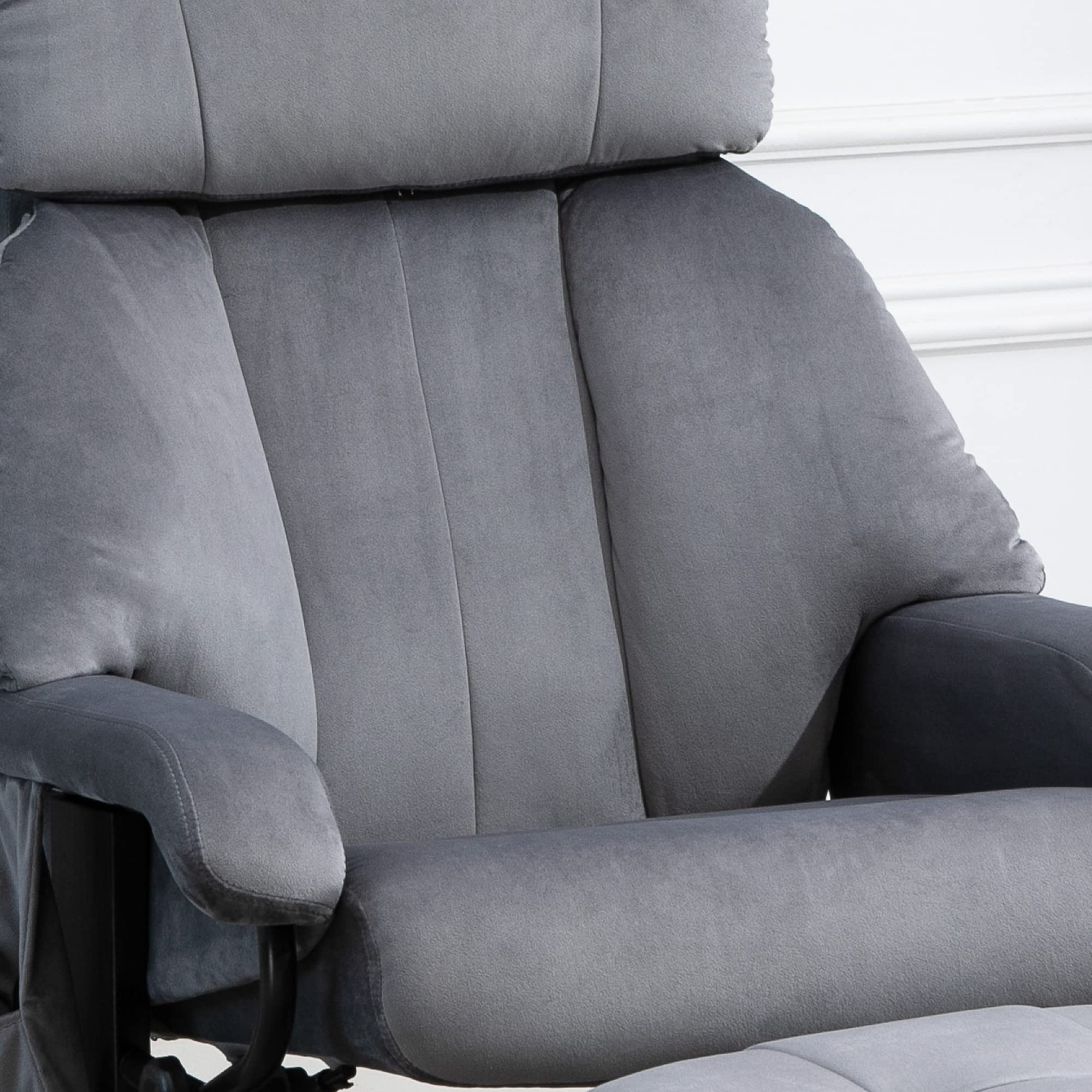HOMCOM Relaxsessel mit Hocker Schwingmassage Liegefunktion Grau