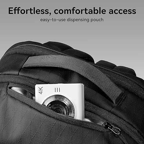 Miniatura 5 de Muzee Mochila ligera para viajes de negocios, mochila impermeable para laptop con funda protectora digital, bolsillos ocultos y cremalleras YKK,