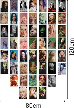 Postifull Billie Eilish Kolaj Poster Seti -Spotify Uyumlu Poster -Duvar Dekoru -10Cm*15Cm-Kalın Kuşe Kağıt;