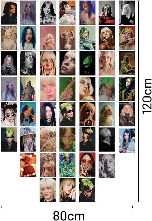 Postifull Billie Eilish Kolaj Poster Seti -Spotify Uyumlu Poster -Duvar Dekoru -10Cm*15Cm-Kalın Kuşe Kağıt;
