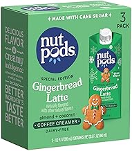 nutpods Gingerbread Latte Non Dairy Coffee Creamer, Sweetened with Organic Cane Sugar, Made from Almonds and Coconuts, Gluten Free, Non-GMO, Vegan, Kosher, Plant Based (3-Pack)