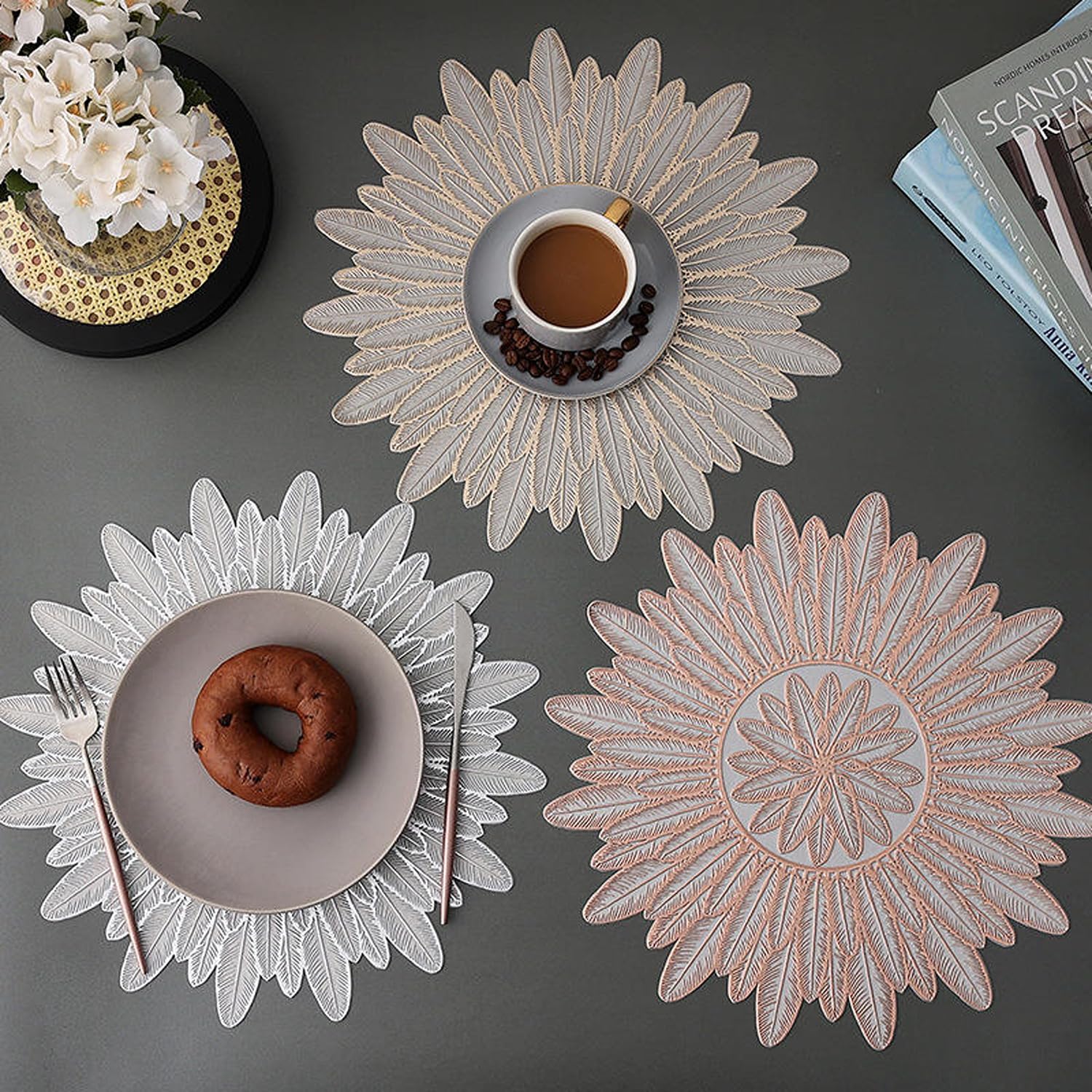 Gold Leaf Placemats - Waterproof & Heat Resistant -11