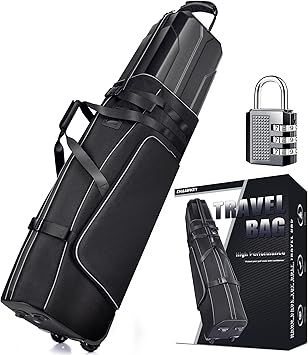 CHAMPKEY Premium Soft-Padded Golf Travel Bags for Airlines - Travel Golf Gags for Airlines with Premium Oxford Fabric and Oversized Wheels