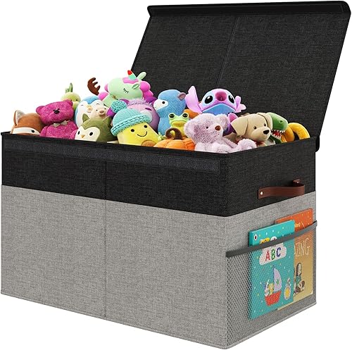 Miniatura 7 de Caja grande de almacenamiento de juguetes con tapa, organizador de pecho de juguetes mejorado con divisor de polipropileno extraíble, contenedor