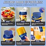 Portable Blender Personal Blenders for Shakes and Smoothies with 43oz Travel Cup, Rechargeable USB with BPA Free Cup and Lid,Small Blenders Cup for Kitchen Office Travel Gym (BLUE)