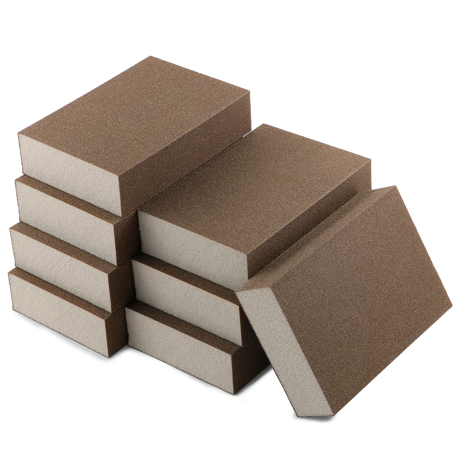 8Pcs 220 Grit Sanding Blocks, Jamiikury Sanding Sponge Washable and Reusable, Wet Dry Sandpaper Sponge for Wood Metal FurniturePaint and Drywall