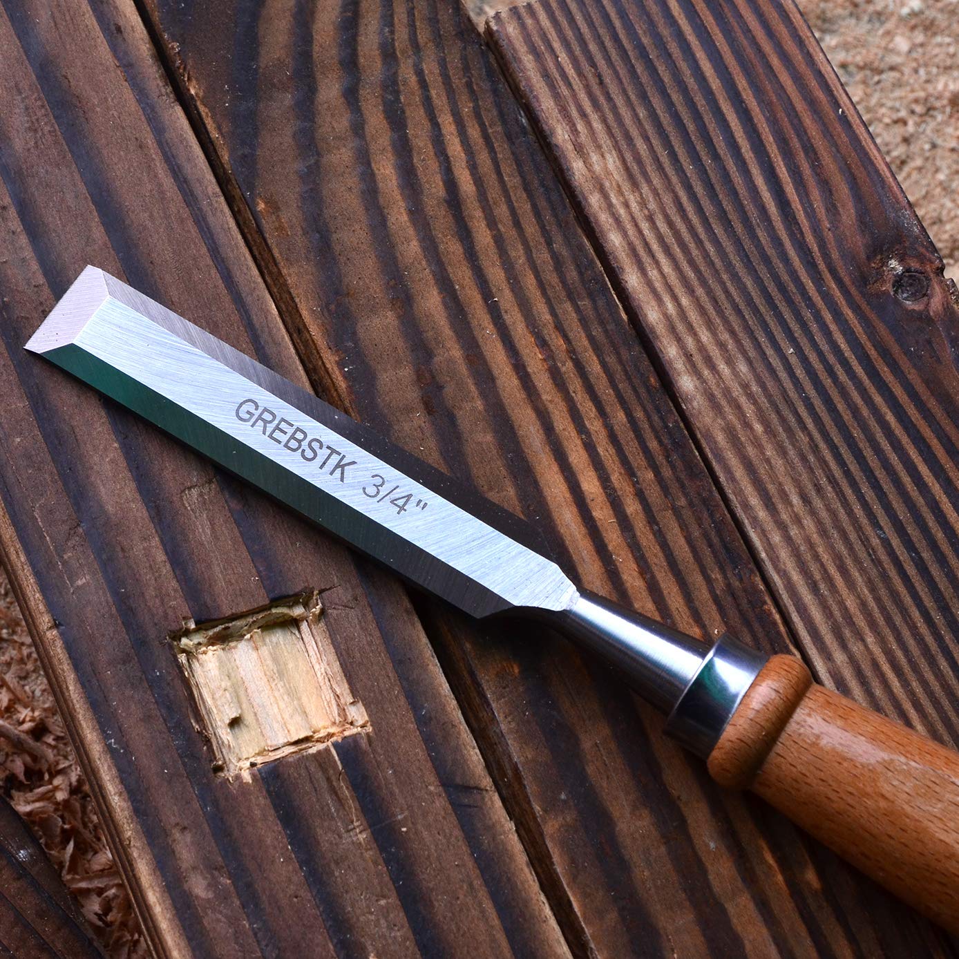 GREBSTK 4PCS Professional Wood Chisel Tool Sets Sturdy Chrome Vanadium