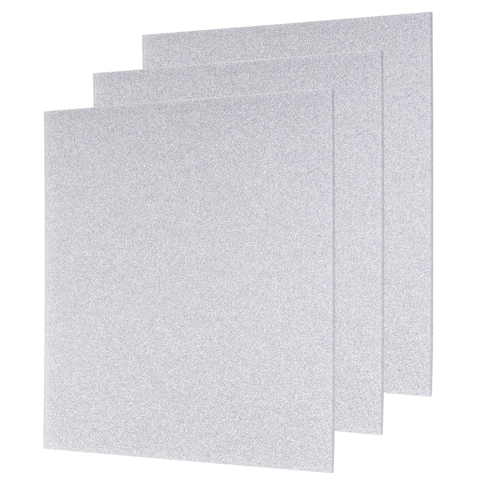 QUARKZMAN 3Pcs Láminas Acrílicas de Brillo Plateado de 1/8" Grosor 12" x 12" Láminas Plásticas PMMA Brillantes Extruidas Translúcidas En Blanco para Arte DIY Corte Y Grabado