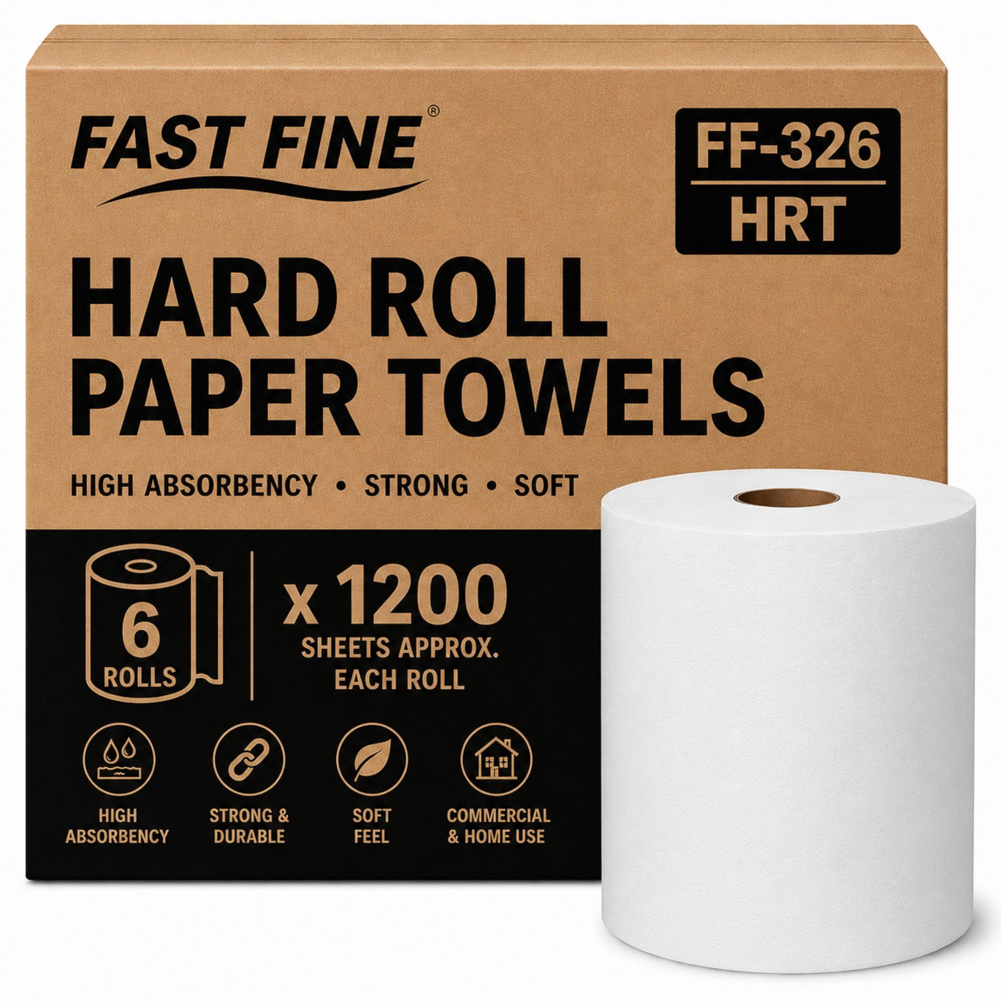 Fast Fine (1 KG) Commercial HRT, Hard Roll Paper Towel, Paper Wipes, Napkin, Toilet Roll, Tissue For Home And Commercial Use With Premium Absorbency. 42 GSM Rolls. (Pack of 6)-image-39