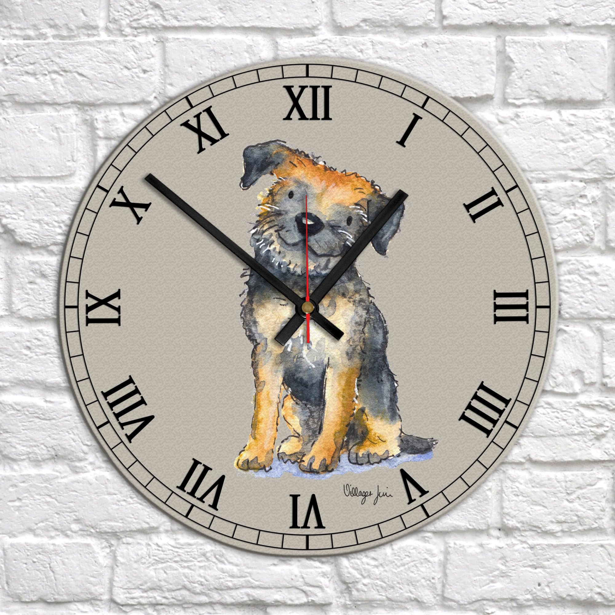 Image Industry Border Terrier Clock - Glass Clock - Wall Clock - Dog Lovers - Dog Gift