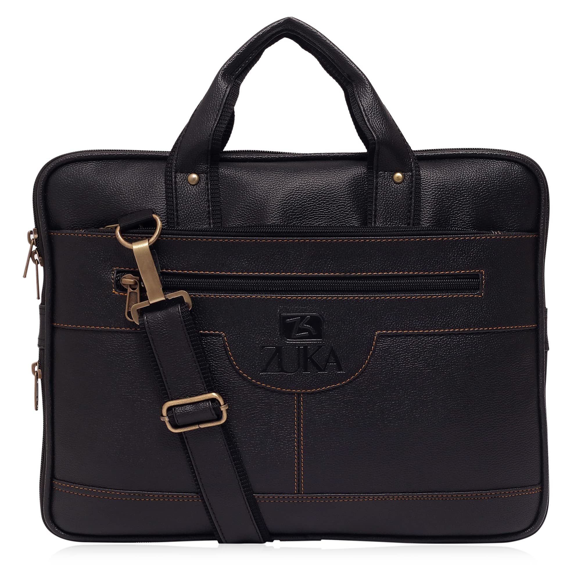 ZUKA PU Leather 15.5 inch Laptop Messenger Organizer Bag/Shoulder Sling Office Bag for Men & Women (Black) (B09N8MBX1X) Amazon Price History, Amazon Price Tracker