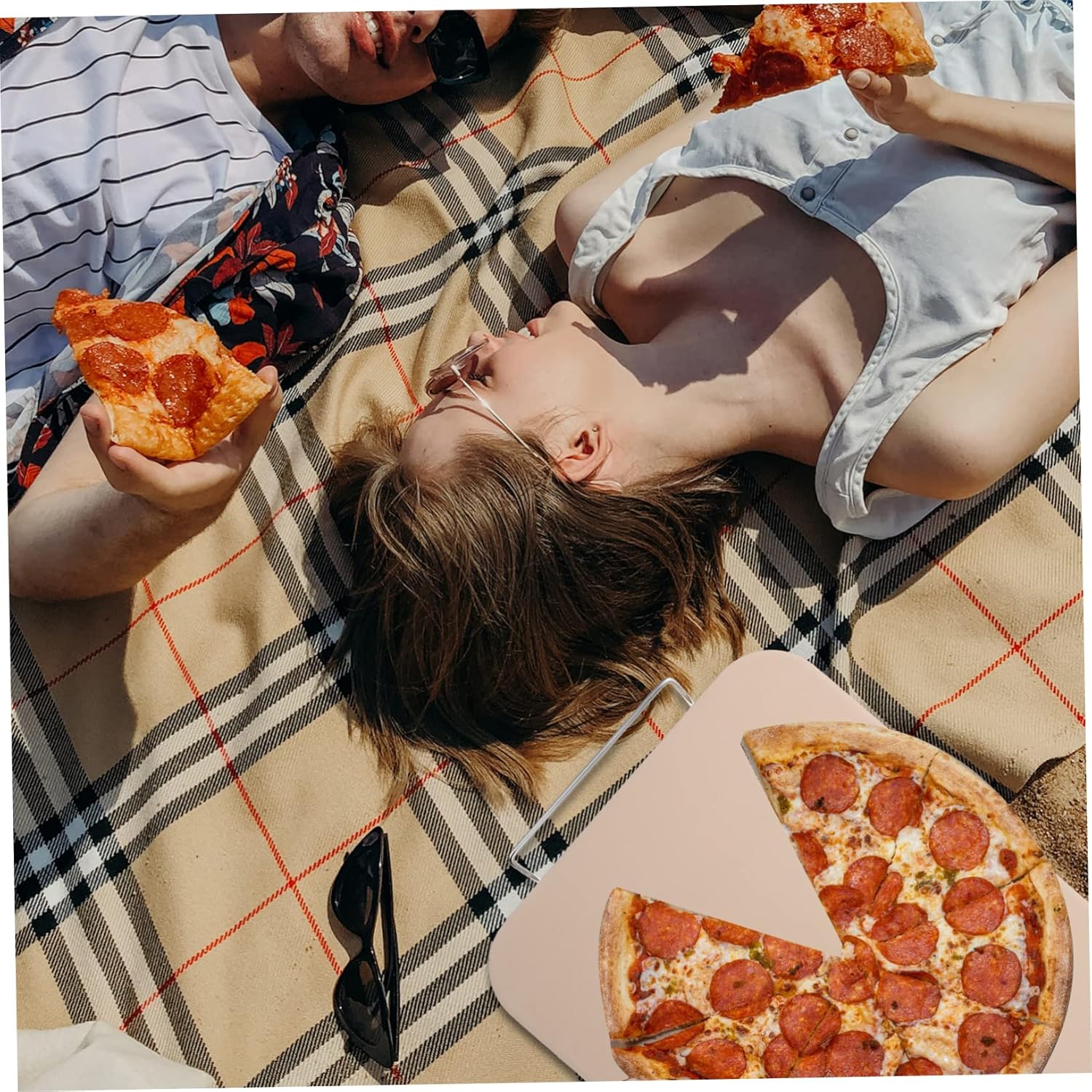 Square Cordierite Pizza Baking Tray with Wire Rack Non-Stick Pizza Bakeware for Oven and BBQ