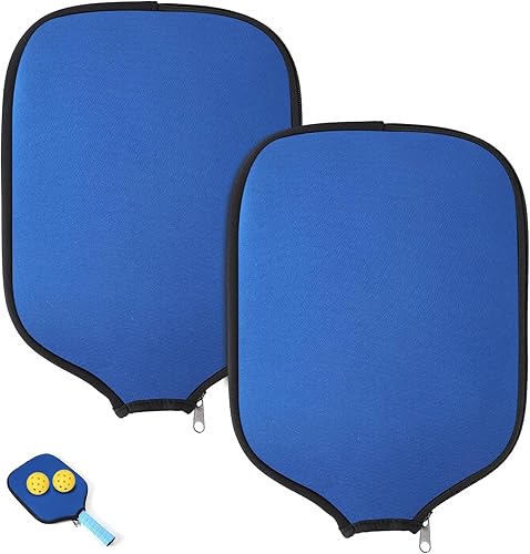 2 fundas de paleta de pickleball, fundas protectoras de neopreno impermeables para raquetas de pickleball con cremallera, se adapta a la mayoría de