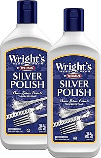 Wright's Silver Cleaner and Polish - 7 Ounce (2 Pack) Ammonia-Free - Use on Silver, Jewelry, Antique Silver