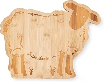 Cooksmart British Designed Wooden Sheep Shaped Chopping Boards | Wooden Chopping Board/Paddle Board Lovely Board for All Types of Kitchen | Wood Chopping Boards Great for Chopping Meat & Veg