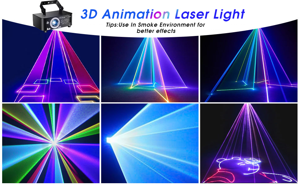 PAIFIEVD DJ Laser Lights Professional - 200+ 3D RGB Animation